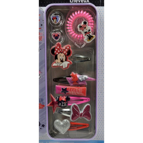 Disney Minnie Mouse Townley Girls Hair Accessories with Tin Pencil Case Gift Set - Picture 4 of 4